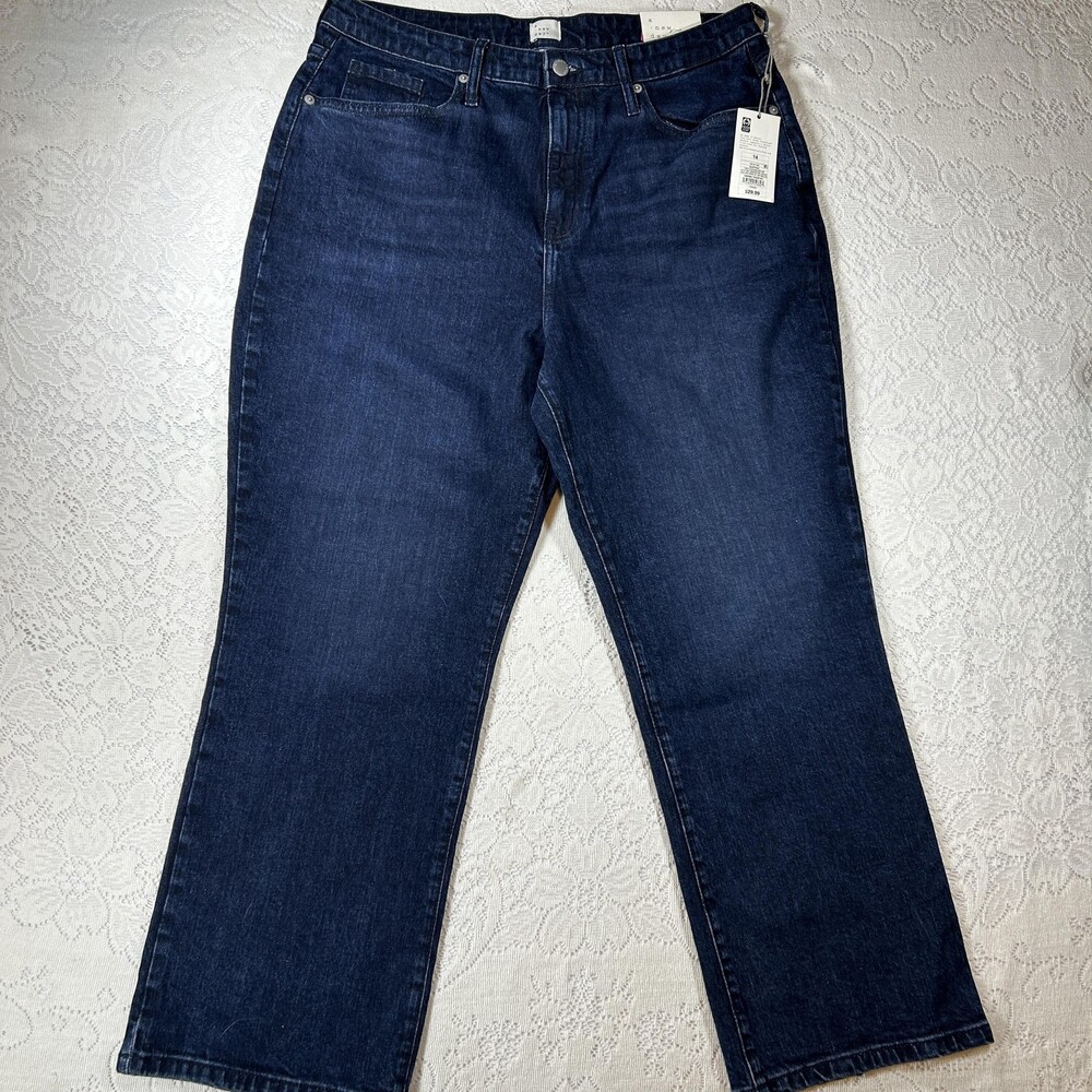 A New Day Jeans Womens 14 Blue Bootcut High Rise Straight Hip Thigh Denim Pants